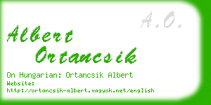 albert ortancsik business card